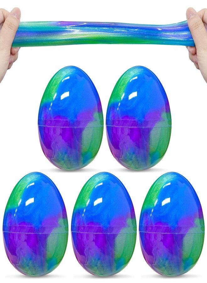 Greingways 5 Pack Prefilled Easter Eggs Galaxy Slime Toys, Teens Easters Basket Stuffers Egg Fillers, Easter Games Gift Party Favors Filled Egg for Kids Boys Girls Toddlers (Blue+Purple+Green) - Image 1